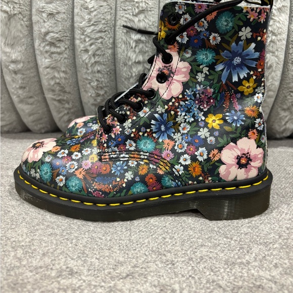 Dr. Martens Multicolor Floral Combat Boots - Picture 5 of 7